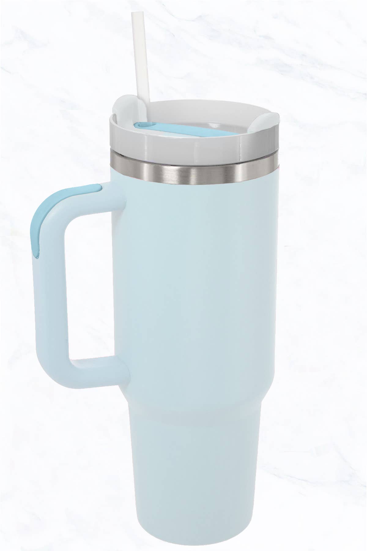 40 oz, Stainless Steel and Silicon Tumbler - Pastel Blue