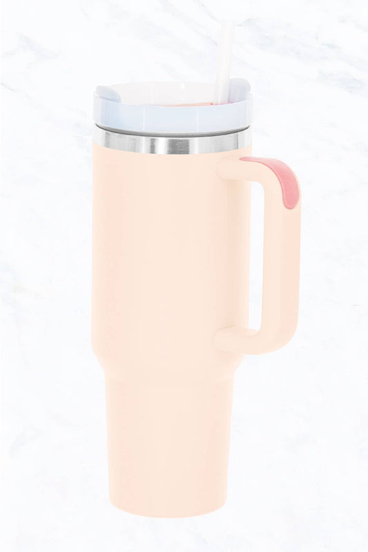 40 oz, Stainless Steel and Silicon Tumbler - Light Rose Gold