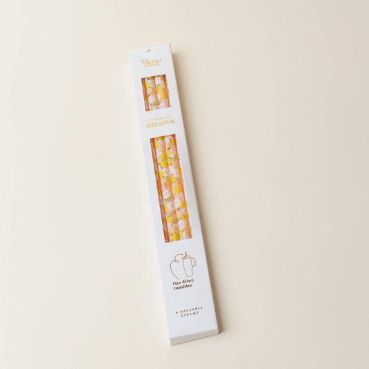 40 oz Tumbler Straw Set-Daisy Craze Peach