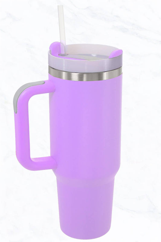 40 oz, Stainless Steel and Silicon Tumbler - Lavender