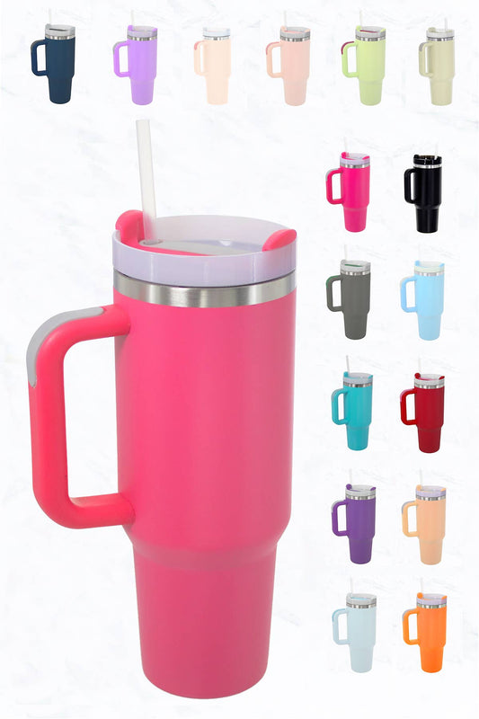40 oz, Stainless Steel and Silicon Tumbler - Turquoise